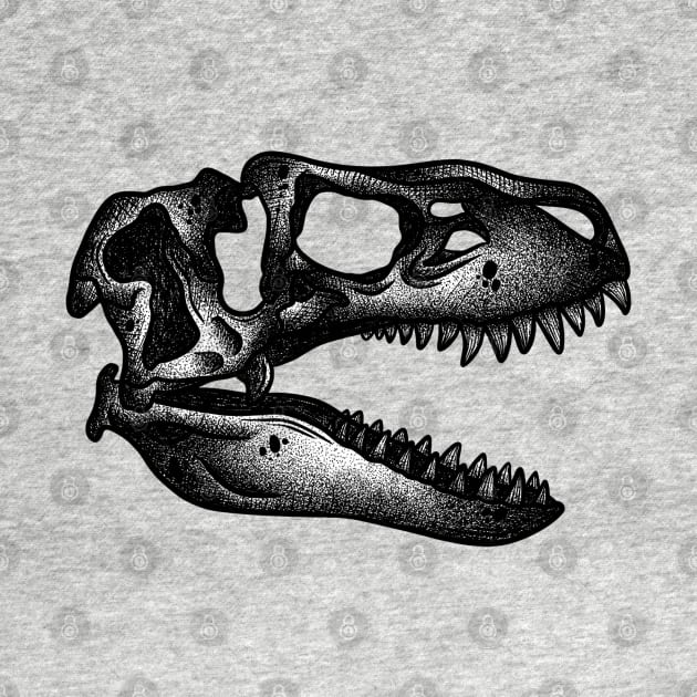 T-Rex Dinosaur Skull by melaniepetersonart